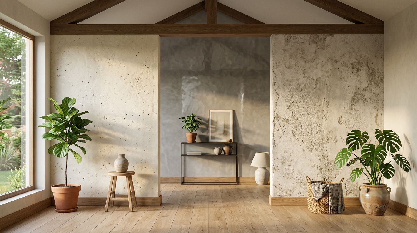 Alternative béton ciré : enduits naturels chukum, tadelakt et chaux pour sol et mur