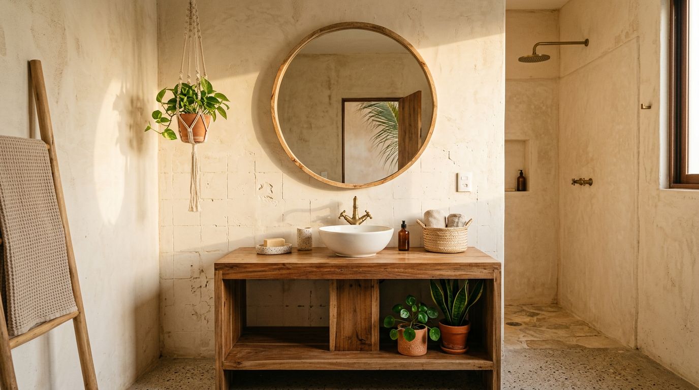 Salle de bain rénovée : chukum appliqué directement sur l'ancien carrelage