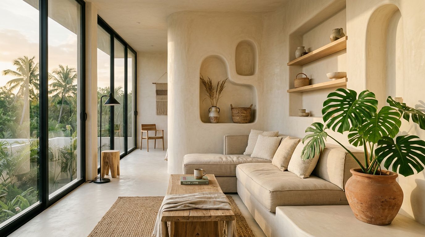 Application d'enduit naturel chukum sur un mur intérieur