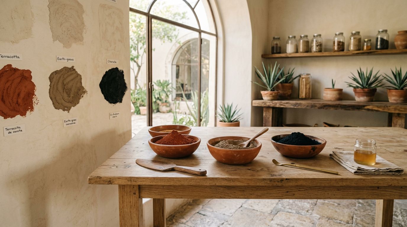 Projet de salle de bain en chukum couleur terracotta